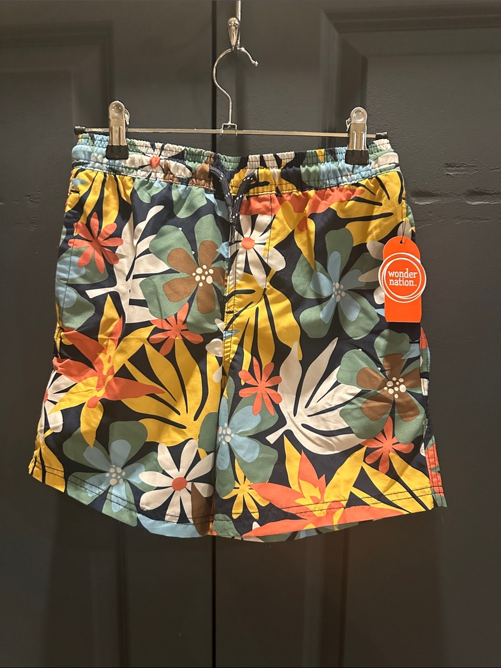 New with tags.  wonder nation Yellow, Green & Blue Floral UPF Shorts